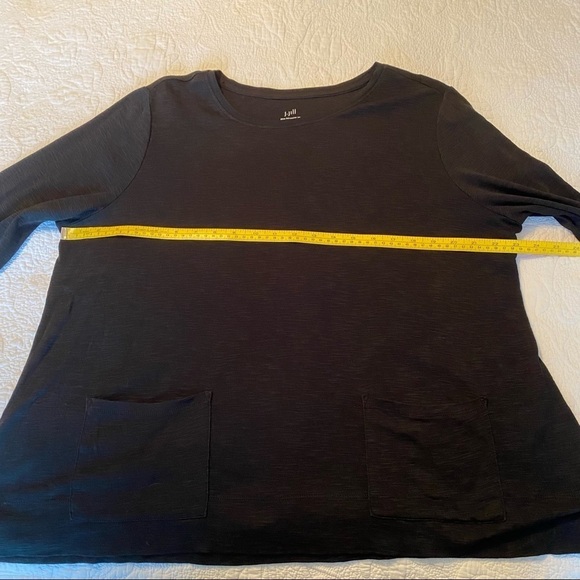 J. Jill Pima Two-Pocket Black Tee Top - L - Picture 9 of 12